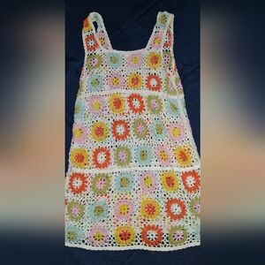 India Boutique Multicolor Crochet Swim Coverup